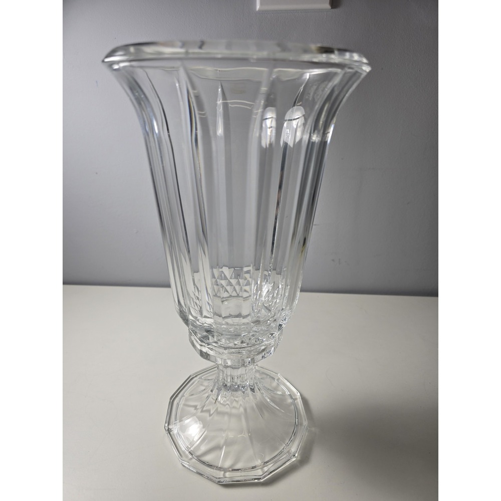 Vintage Lead Crystal 2 Piece Candle holder Flower Vase 12" High
